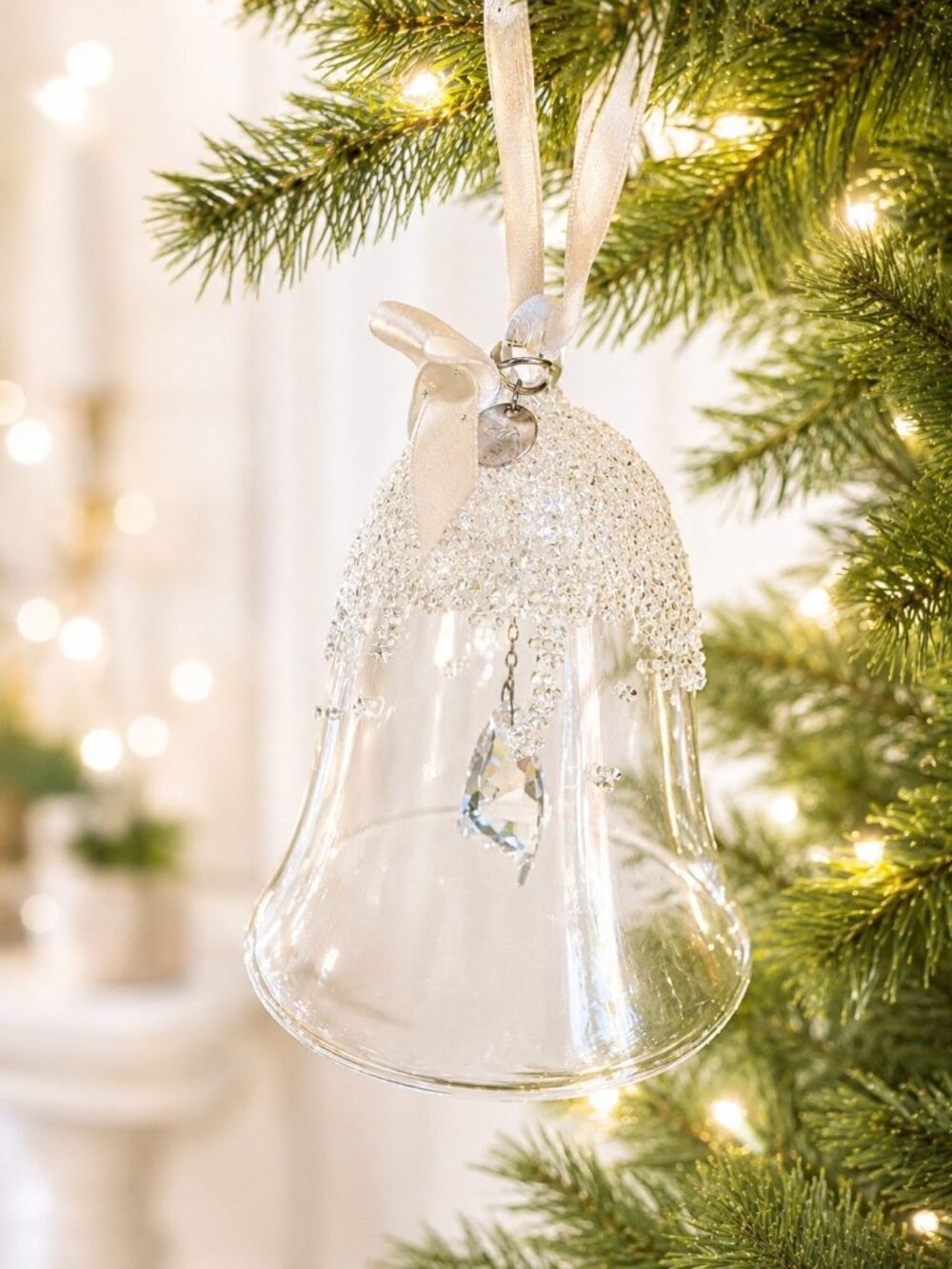 Swarovski 2015 Annual Crystal Bell Christmas Ornament 3" w/ Swarovski Box